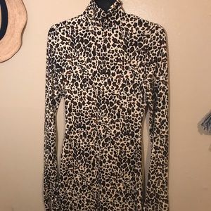 Long Sleeve , Turtleneck, Gloved Mini Dress